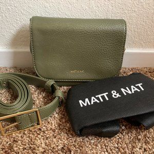 NEW Matt & Nat Park Fanny Pack Olive Green - Matching belt + linen bag